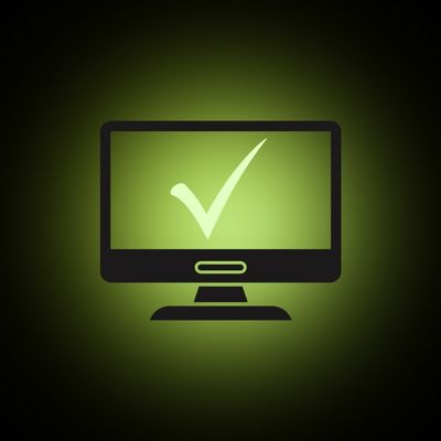 Icon Full-IT mit Monitor und Haken