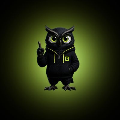Stilisiertes Maskottchen Ubi von UBESAFE mit erhobenen Finger